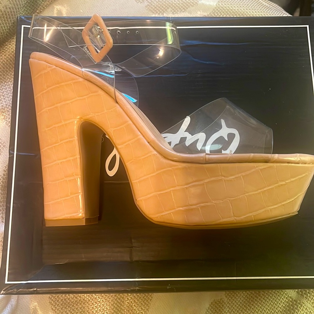 Qupid Clear Crocodile heel